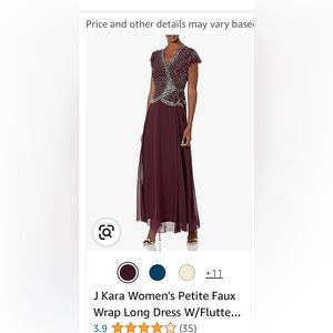 Mother of bride/groom dress. JKARA with tags. Burgundy